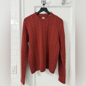 Edwin Japan Oiler Cable Knit Sweater Red